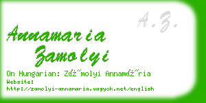 annamaria zamolyi business card